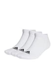 adidas Unisex 3 Pack Cushioned Low Socks - White, White/Black, Size M, Men