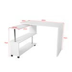 White L-shaped Computer Desk Corner PC Table Workstation Office W/ Shelves REL