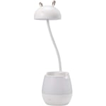 Tlily - Lampe de Bureau RéGlable 2 en 1 avec Porte-Stylo et Support de TéLéPhone, Veilleuse Chaude, Lampe de Table Moderne pour la Lecture (Ours