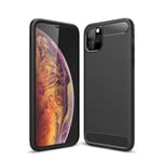 Weeksu New Brushed Texture Carbon Fiber TPU Case for iPhone XI 2019(Black) (Color : Red)