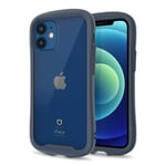 iFace Reflection Series Clear Case for iPhone 12 mini (5.4") – Cute Dual Layer [TPU + 9H Tempered Glass] Hybrid Shockproof Protective Cover [Drop Tested] [Wireless Charging Compatible] - Navy