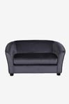 Venture Home - Måna Kids Sofa - Black / Dark Grey Velvet - Grå