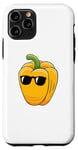 Coque pour iPhone 11 Pro Poivre jaune avec des lunettes de soleil Fille poivre jaune