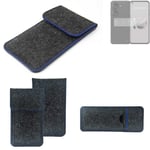 Protective cover for Asus Zenfone 10 dark gray blue edge Filz Sleeve Bag Pouch