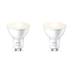 WiZ Dimmable White [GU10 Spot] Smart Connected WiFi Light Bulb. 50W Warm White Light, App Control for Home Indoor Lighting, Livingroom, Bedroom (Pack of 2)