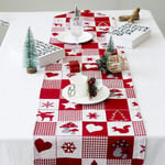Christmas Table Runner 14x67" Size Essential Home New Red---tabl N1