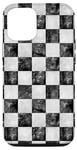 iPhone 13 Pro Vintage Checkered Pattern White and black Checkered Case