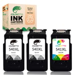 COLORETTO Remanufactured Printer Ink Cartridge Replacement for Canon Pg-540XL CL-541XL 540 541 XL to use with Pixma MG2150 MG3250 MG4250 MX375 MG2100 MG2250 MG3100 MG3150 (2 Black ,1 Color) combo pack