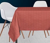 Soleil d'ocre, Paon Nappe Anti-tâches Rectangle, Polyester, Rouge, 140x240 cm