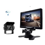 Langaton peruutuskamera, 7 tuuman HD TFT LCD -näyttö, ajoneuvon varmuuskopiointi kuorma-autoille ja matkailuautoille., , With two Camera