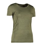 Geyser sømløs T-skjorte for kvinner, G11020, olivenmelert, størrelse M