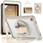Samsung Galaxy Tab A9 Plus Skal med hand- och axelrem - Beige