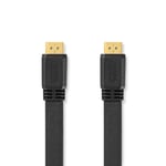 Nedis High Speed ​​HDMI ™ Kaapeli Ethernet | HDMI™ liitin | HDMI™ liitin | 4K@30Hz | 10.2 Gbps | 3.00 m | Litteä | PVC | Musta | Muovipussi