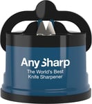 AnySharp Worlds Best Knife Sharpener with PowerGrip, Blue