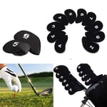 MAFAGE 10PCS Golf Club Head Covers, Golf Iron Head Covers Set Headcover For All Brands Titleist, Callaway, Ping, Taylormade, Cobra (Black)