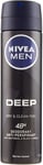 Nivea Men'S Care Deodorant Deep Antiperspirant Spray Dry & Clean, 150 Ml