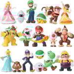 SQBB Super Mario Gröna Skatt Svamp Persika Prinsessa Luigi Donkey Kong Set Anime Actionfigurer Dockor Modellleksaker För Barn Present null none