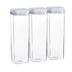 Flip Lock Plastic Food Storage Containers 1.9 Litre Pack of 3