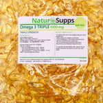 Omega 3 Fish Oil-Triple Strength-330mg EPA/220mg DHA - 180 Capsules - NaturSupps