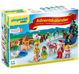PLAYMOBIL 1.2.3 Calendrier de l'Avent 71135 Noël à la ferme, période de l'Avent pleine de surprises, jouets éducatifs pour tout-petits, jouets pour enfants à partir de 12 mois