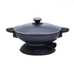 Zhenwo Electric Wok Electric Frying Pan Home Multifunctional Electric Stove Electric Cooker Cooking Steaming Stew Integrated Electrical,Black