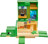 Minecraft Transforming Turtle Hideout, Authentic Pixelated Video-Game Role Play, Electronic, Action Toy to Create, Explore and Survive, Steve, Turtle, Collectible Gift for Fans Age 6+ Years Old, HDW14
