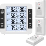 Thermometre - Limics24 - Thermomètre Intérieur Extérieur Connecté 3 Capteurs Sans Fil Surveiller Humidité