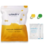 wisedry Silica Gel Sachets Pouches Desiccant 5 Gram [60 PACKS] with Orange Beads Humidity Indicator Moisture Absorber for Air Dryer Moisture Removal, Food Grade