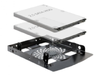 Delock Installation frame 3.5 > 2 x 2.5 HDD - Adapter för lagringsfack - 3,5 till 2,5 tum - svart