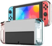 Coque Transparente Pour Nintendo Switch Oled Coque De Protection Pour Switch Oled Et Manette Joy Con ¿C Robuste Et Durable, Ne Tombe Pas Facilement.