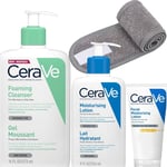 Skincare Set with CeraVe Foaming Cleanser 473 ml, Moisturising Lotion... 