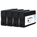 4 Black Ink Cartridges for HP Officejet Pro 276dw, 8600, 8610, 8620