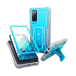 ExoGuard Case Compatible with Samsung S20 FE 4G/5G 6.5", Full Body Shockproof case with Screen Protector and Kickstand, Blue