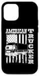 iPhone 15 Pro American flag with a truck american trucker Case