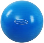 Signature Fitness Ballon d'exercice Anti-éclatement et antidérapant pour Yoga, Fitness, Accouchement avec Pompe Rapide, capacité de 0,9 kg, Bleu, 55,9 cm, M