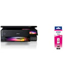 Epson EcoTank ET-8550 A3 Print/Scan/Copy Wi-Fi Photo Ink Tank Printer, With Up To 2 Years Worth Of Ink Included & C13T07B340 Ink Magenta 70 ml Bottle EcoTank 114