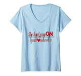 Womens Funny Heart Bypass Surgery Recovery The Beat Goes On Gift V-Neck T-Shirt