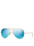 Ray-Ban Aviator Sunglasses - Matte Gold, Gold/Blue, Women