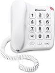 BIG BUTTON EASY TO READ WHITE CORDED ADJUSTABE TELEPHONE PHONE HEADING AID  