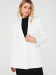 Calvin Klein Cotton Twill Tailored Blazer - White, White, Size Eu 36 = Uk 8, Women