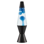 LAVA Lampe 2313, cire bleue, liquide transparent, socle et capuchon noirs, lampe à mouvement de marque d'origine de 14,5 pouces pour illuminer votre humeur