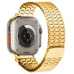 Apple Watch 9/8/7/6/5/4/3/2/1/SE - 45/44/42mm / Watch Ultra / Ultra 2 - Magnetisk urrem i rustfrit stål - Guld
