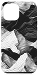 Coque pour iPhone 15 Plus Motif minimaliste de montagne noir et blanc