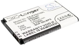 Kompatibelt med Kyocera Kona S2150, 3.7V, 950 mAh