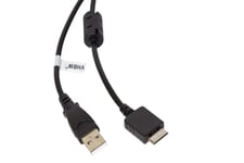 vhbw câble de données USB (type A sur lecteur MP3) câble de chargement 150cm compatible avec Sony Walkman NWZ-A815PNK, NWZ-A815SLV lecteur MP3 noir