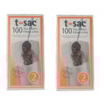 2-pack tepåsar t-sac nr 2, 100 tefilter för stor kopp eller tekanna 0,5 - 0,8 liter