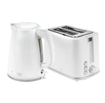 Geepas 1.7L 3000 W Cordless  Kettle 900W 2 Slice Bread Toaster Combo Set White