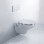 Vägghängd Toalettstol Duravit D-Code 518409 med Mjukstängande Hårdsits