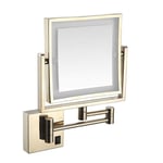 HGXC Wall Mount Makeup Mirror with 3X Magnification, Double Sided Swivel Vanity Mirror for Bathroom, Extendable Arm