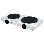STATUS Colorado Double Hot Plate | 2500W White Electric Stove | Stainless Steel | COLORADO1PKB4